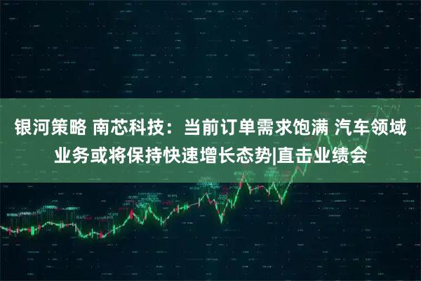 银河策略 南芯科技：当前订单需求饱满 汽车领域业务或将保持快速增长态势|直击业绩会